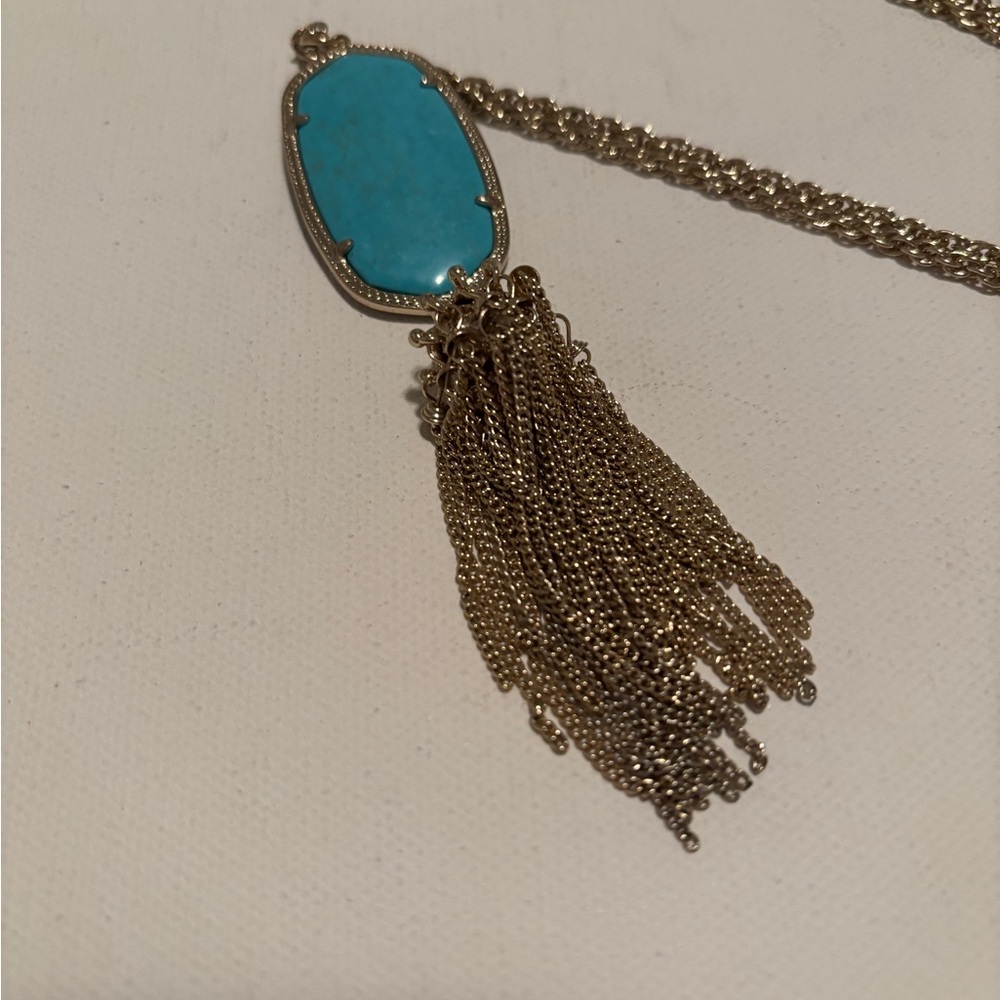 Kendra Scott Gold and Turquoise Pendant Necklace